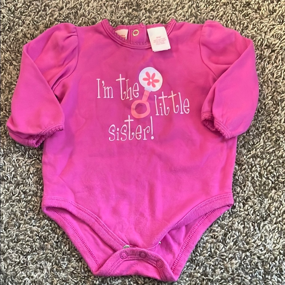 Cuddle Bear Pink Little Sister 9month long Sleeve Top